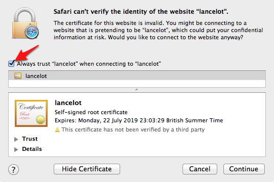 failed to verify certificate for gmail mac